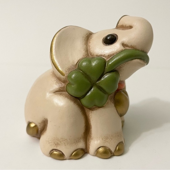 Vintage Thun Elephant Figurine with Clover 3” Tall - Picture 2 of 15